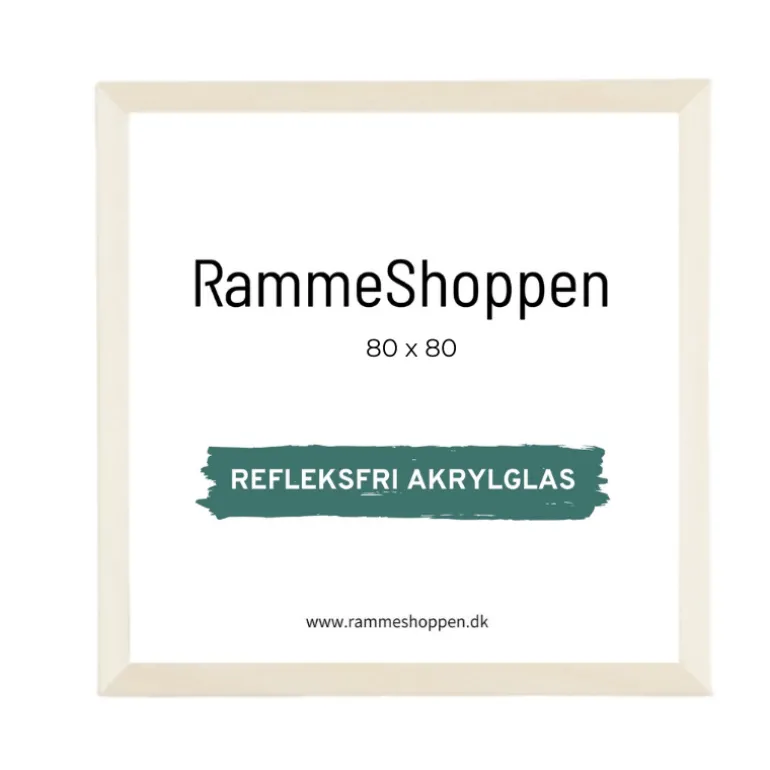 Birketræsramme, refleksfri, smal, 80 x 80 cm - Type 811