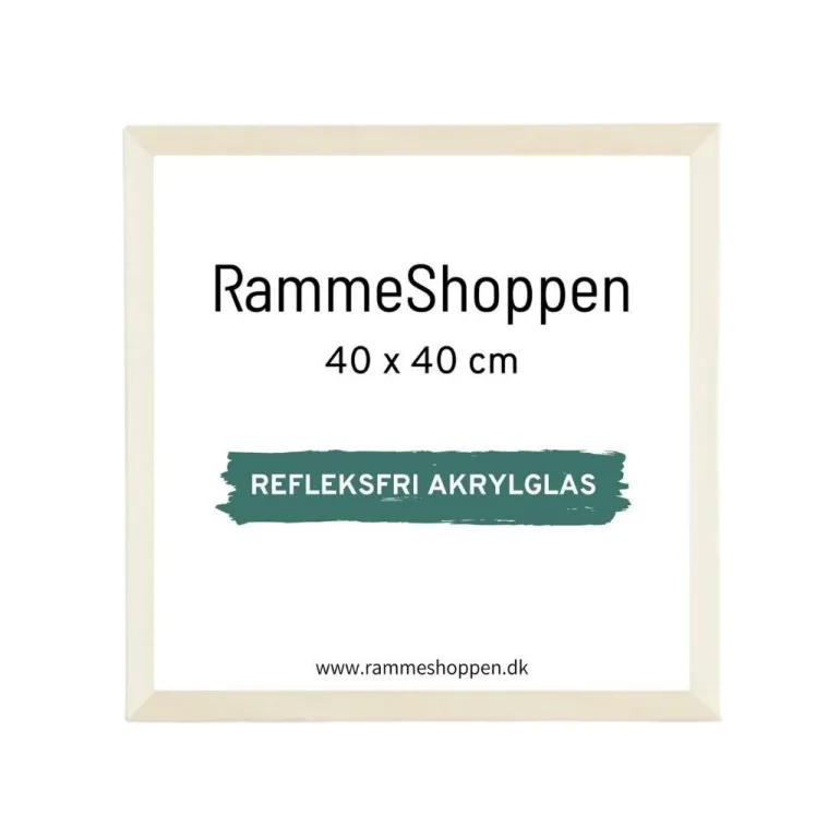 Birketræsramme, refleksfri, smal - 40 x 40 cm - Type 810