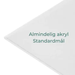 Frontglas, Klar akryl, Standardmål