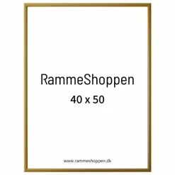 Guld aluramme, mat, smal - 40x50 cm - Type 9043