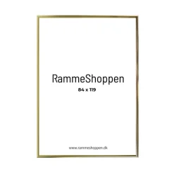 Guldramme, aluminium, blank, smal, Type 9012