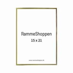 Guldramme, aluminium, blank, smal, 15 x 21 cm, A5, Type 9012