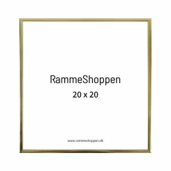 Guldramme, aluminium, blank, smal, 20 x 20 cm, Type 9012