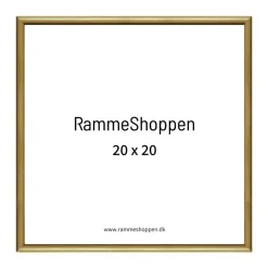 Guldramme, aluminium, blank, smal, 20 x 20 cm, Type 9012