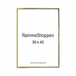 Guldramme, aluminium, blank, smal, 30 x 42 cm, A3, Type 9012