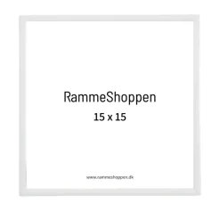 Hvid aluramme, blank, smal, 15 x 15 cm, Type 9006