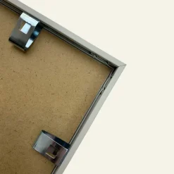 Hvid aluramme, blank, smal, 15 x 20 cm, Type 9006