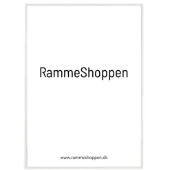 Hvid aluramme, blank, smal, Type 9006