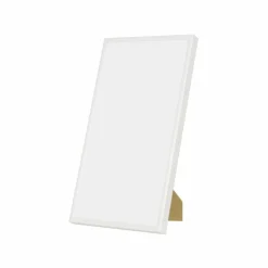 Hvid aluramme, blank, smal, Type 9006