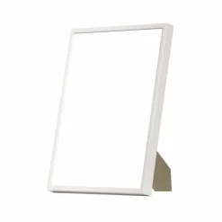 Hvid aluramme, blank, smal, Type 9006