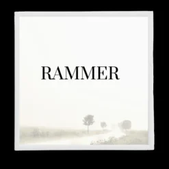 Hvid aluramme, blank, smal, Type 9006