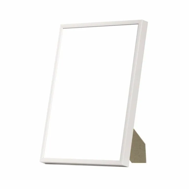 Hvid aluramme, blank, smal, 21 x 30 cm, A4, Type 9006