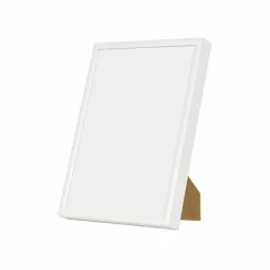 Hvid aluramme, blank, smal, 15 x 21 cm, A5, Type 9006