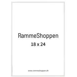 Hvid aluramme, blank, smal, 18x 24 cm, Type 9006