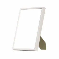 Hvid aluramme, blank, smal, 18x 24 cm, Type 9006