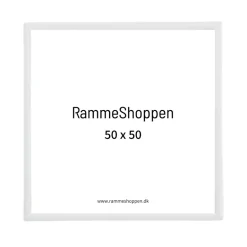 Hvid aluramme, blank, smal, 50 x 50 cm, Type 9006