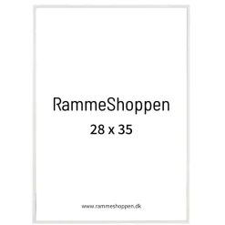 Hvid aluramme, blank, smal, 28 x 35 cm, Type 9006