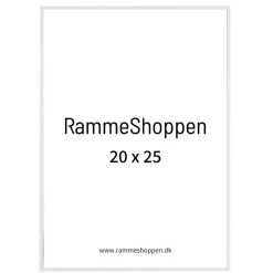 Hvid aluramme, blank, smal, 20 x 25 cm, Type 9006