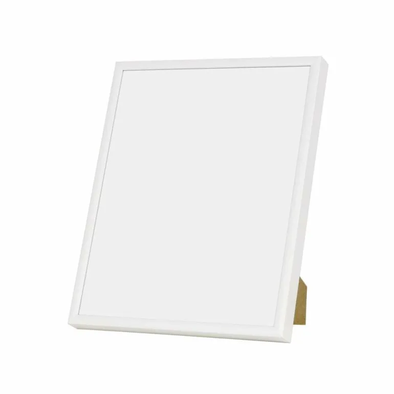 Hvid aluramme, blank, smal, 20 x 25 cm, Type 9006