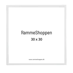 Hvid aluramme, blank, smal, 30 x 30 cm, Type 9006