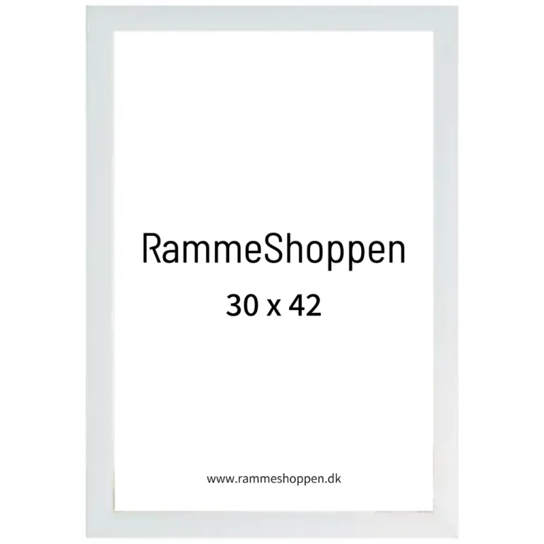Hvid træramme, 30 x 42 cm, A3, Type 861