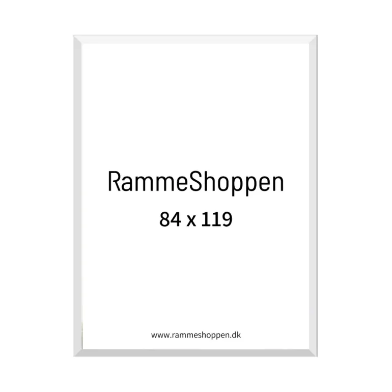 Hvid træramme, 84 x 119 cm, A0, Type 861