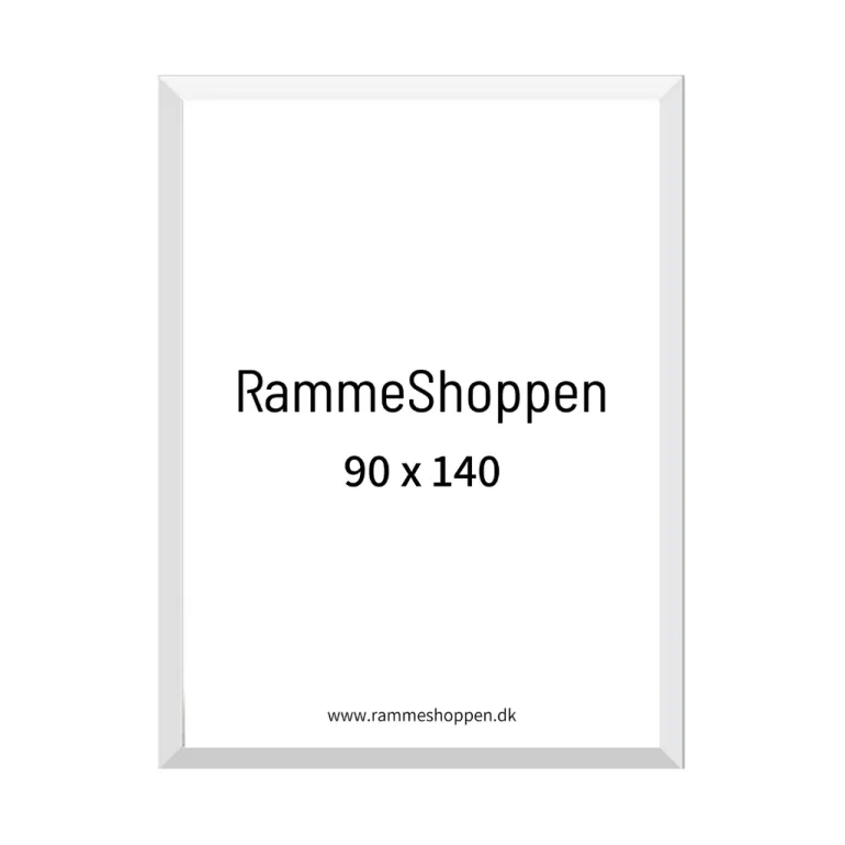 Hvid træramme, 90 x 140 cm, Type 861