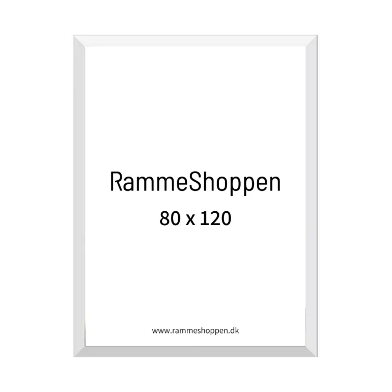 Hvid træramme, 80 x 120 cm, Type 861
