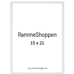 Hvid træramme, smal, 15 x 21 cm, A5, Type 860