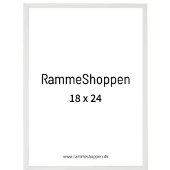Hvid træramme, smal, 18 x 24 cm, Type 860