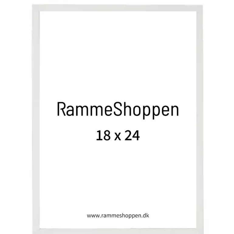 Hvid træramme, smal, 18 x 24 cm, Type 860