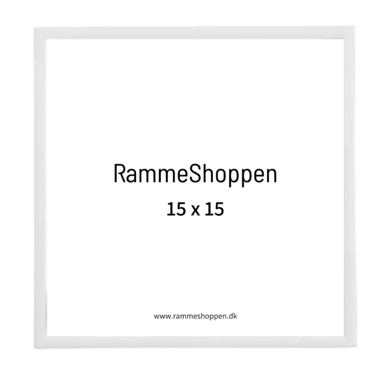 Hvid træramme, smal, 15 x 15 cm, Type 860