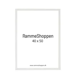 Hvid træramme, smal, 40 x 50 cm, Type 860