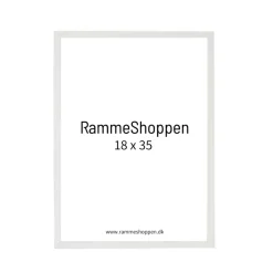 Hvid træramme, smal, 18 x 35 cm, Type 860