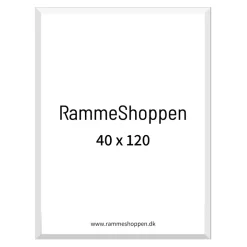 Hvid træramme, smal, 40 x 120 cm, Type 860