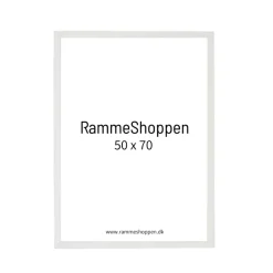 Hvid træramme, smal, 50 x 70 cm, Type 860