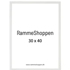 Hvid træramme, smal, 30 x 40 cm, Type 860