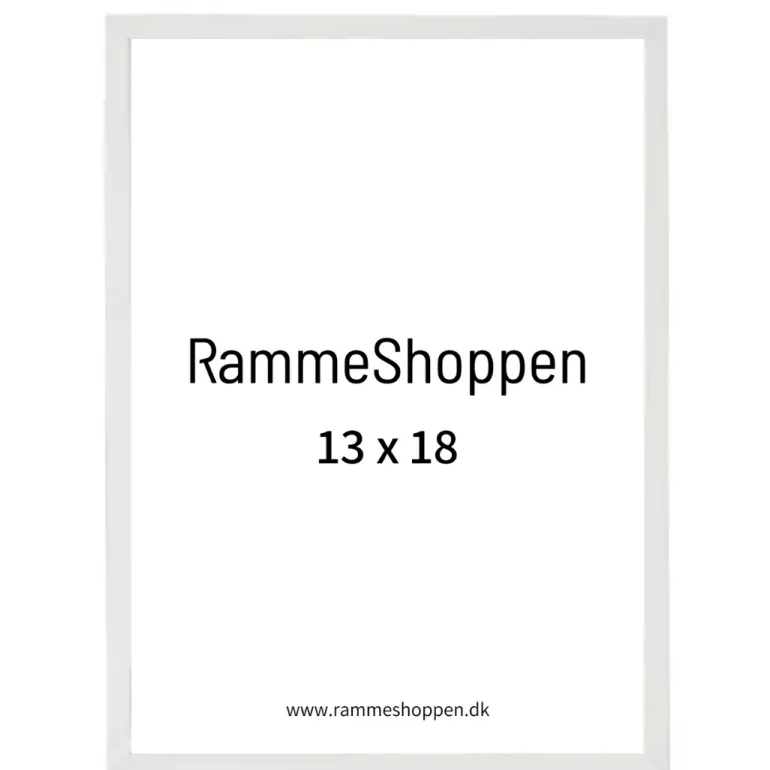 Hvid træramme, smal, 13 x 18 cm, Type 860