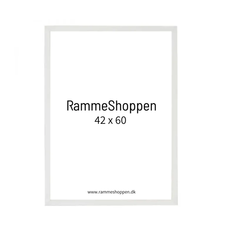 Hvid træramme, smal, Type 860