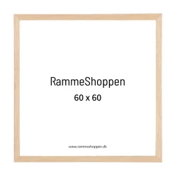 Massiv egetræsramme, smal - 60 x 60 cm - Type 320