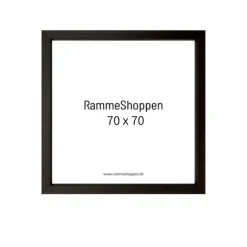 Mørk brun træramme, smal, 70 x 70 cm, Type 830