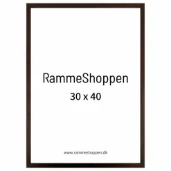 Mørk brun træramme, smal, 30 x 40 cm, Type 830