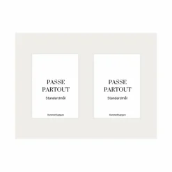 Passepartout, Porcelænshvid, Standardmål, MED FLERE HULLER