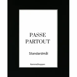 Passepartout, Sort med hvid kerne, Standardmål, MED FLERE HULLER