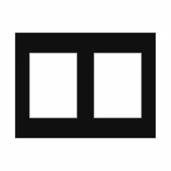 Passepartout, Sort med hvid kerne, Standardmål, MED FLERE HULLER