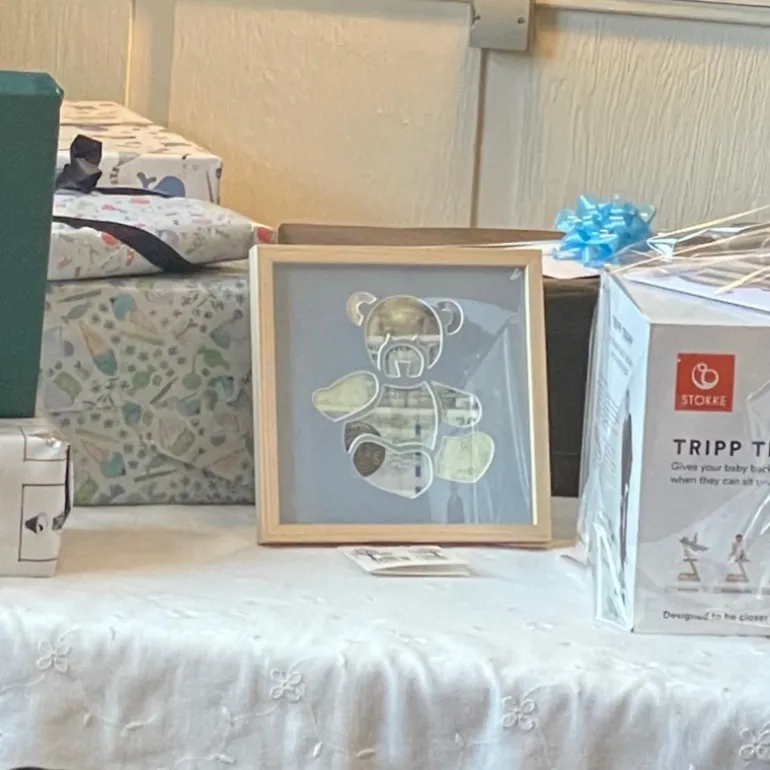 Pengegaveramme, Bamse, 20x20 cm