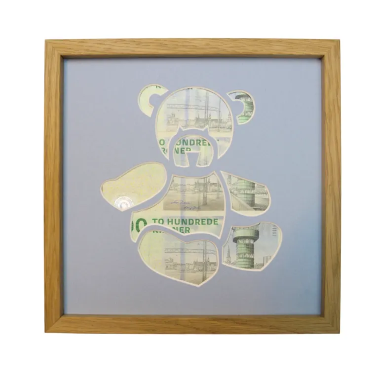 Pengegaveramme, Bamse, 20x20 cm