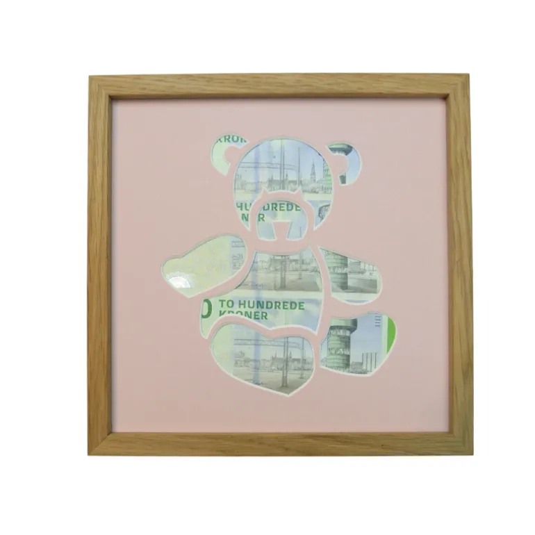 Pengegaveramme, Bamse, 20x20 cm