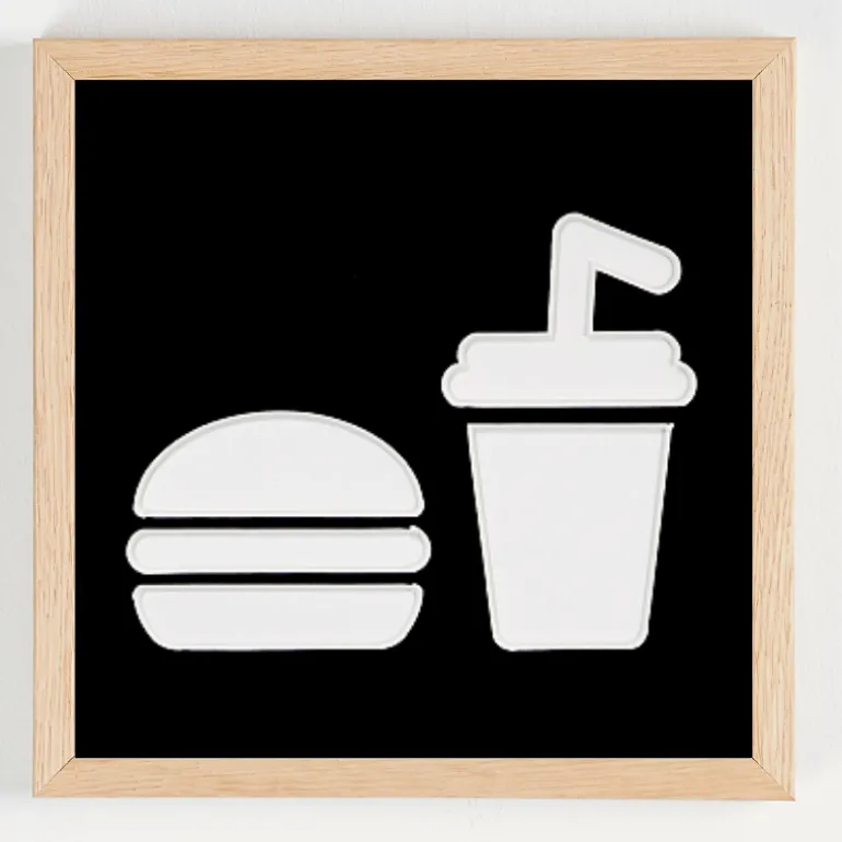 Pengegaveramme, Burger & Sodavand, 20x20 cm