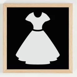 Pengegaveramme, Konfirmationskjole med kort ærme, 20x20 cm